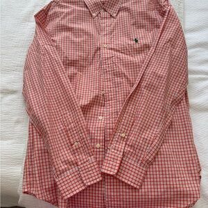 Orange Checkered Men's Shirt